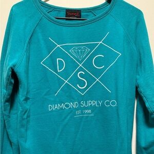 Comfy Diamond Supply Co. Sweater, mint green in color. Size small. 🩵